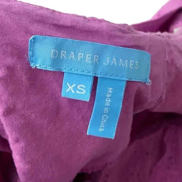 Draper James Maddie Babydoll Dress in Purple Eyelet Cotton Size XS - Picture 10 of 12